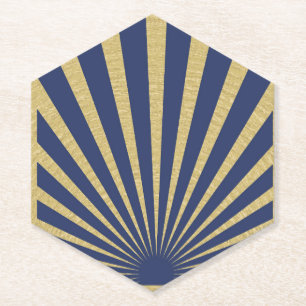 Dessous-de-verre En Papier Affiches à rayures Sunburst