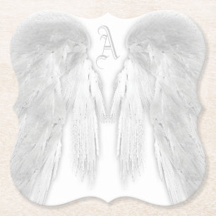 Dessous-de-verre En Papier AILES D'ANGE Monogramme Blanc
