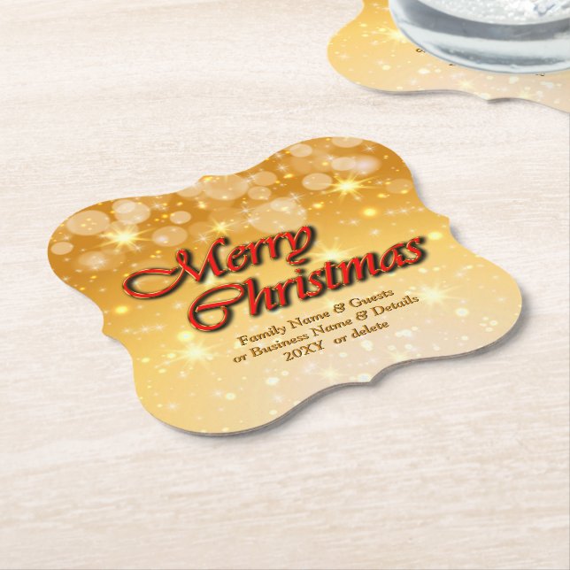 Dessous-de-verre En Papier Ajouter un nom Modifier le texte Correspondance No (Incliné)