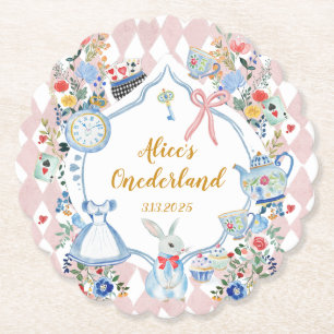 Dessous-de-verre En Papier Alice dans l'Onederland Anniversaire lunaire