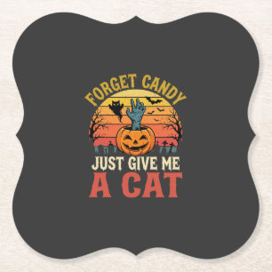 Dessous-de-verre En Papier Amateur de chat Halloween Oublier Bonbons Graphiqu