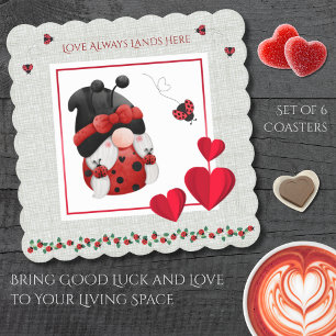 Dessous-de-verre En Papier Amour de coccinelle fantaisiste atterrit toujours 