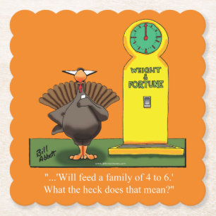 Dessous-de-verre En Papier Amusant Humour de Thanksgiving