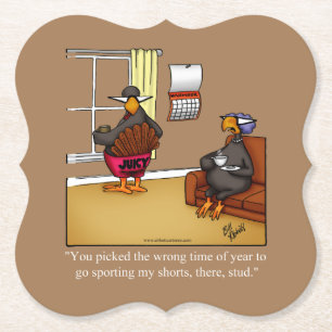 Dessous-de-verre En Papier Amusant Humour de Thanksgiving