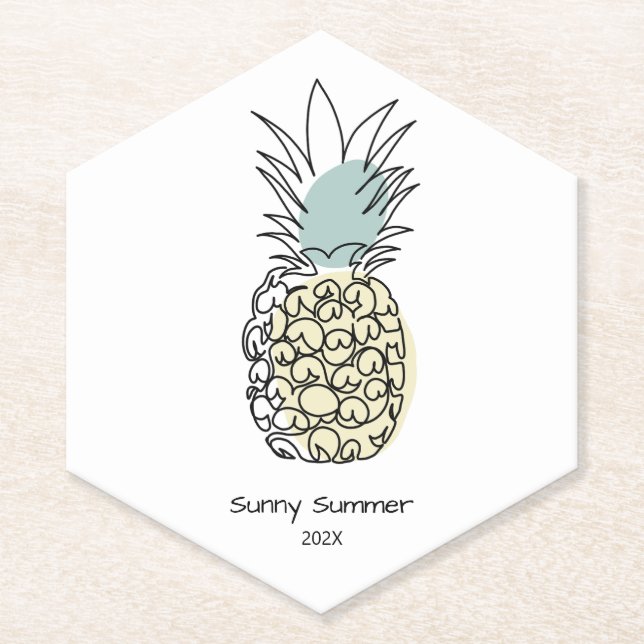 Dessous-de-verre En Papier Ananas Dessous de verre papier (Devant)