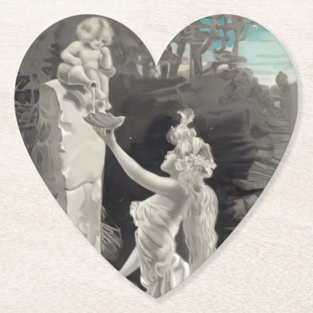 Dessous-de-verre En Papier Angel et déesse Valentine (Devant)
