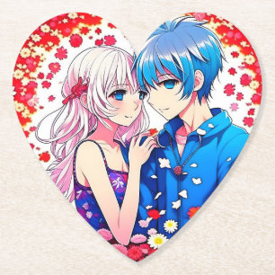 Dessous-de-verre En Papier Anime Couple Mariage unique