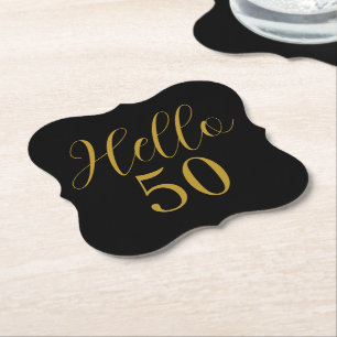 Dessous-de-verre En Papier Anniversaire 50 ans Noir Or