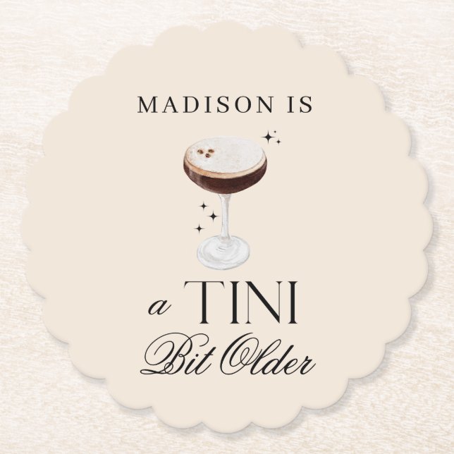 Dessous-de-verre En Papier Anniversaire de l'Espresso Martini à Tini Bit (Devant)