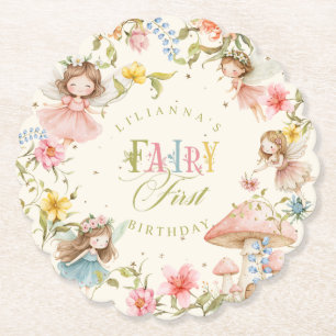 Dessous-de-verre En Papier Anniversaire Fée Premier Coloré Lumineux Fleur Sau