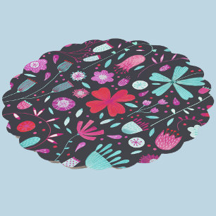 Dessous-de-verre En Papier Aquarelle Flower Meadow foncé