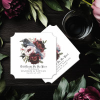 Aquarelle gothique romantique Corbeau Mariage flor