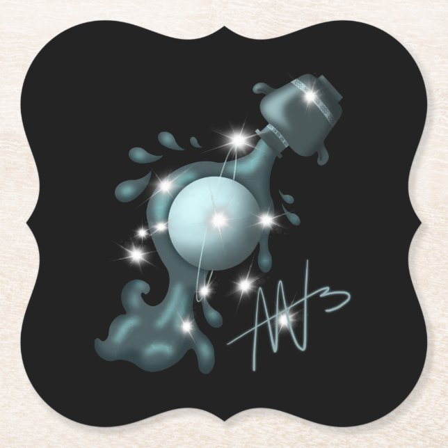 Dessous-de-verre En Papier Aquarius Uranus Zodiac cosmique (Devant)