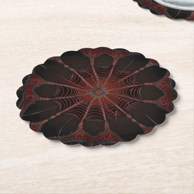 Dessous-de-verre En Papier Araignée de Redback Fractal Art, (Incliné)