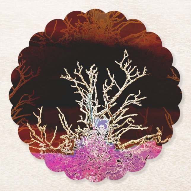 DESSOUS-DE-VERRE EN PAPIER ARBRES D'HIVER (Devant)