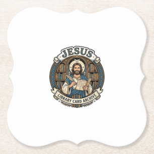 Dessous-de-verre En Papier Archive de carte de bibliothèque Jésus Archive de