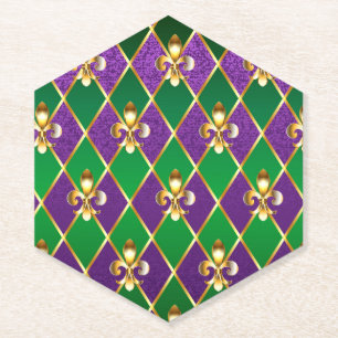 Dessous-de-verre En Papier Arrière - plan de bijoux Mardi Gras