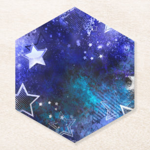 Dessous-de-verre En Papier Arrière - plan spatial avec étoiles