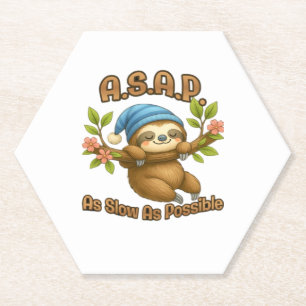 Dessous-de-verre En Papier Aussi Lent Que Possible - Joli Sloth ASAP Classic 