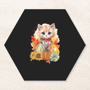 Dessous-de-verre En Papier Automne Chat C’est l’automne Y’tous les Citrouille