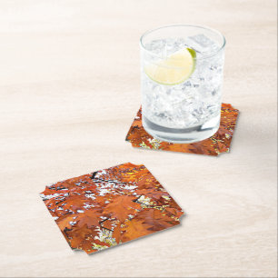 Dessous-de-verre En Papier Automne Chêne Feuille Floral