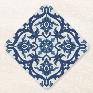 Dessous-de-verre En Papier Azulejos Floral Carrelage Motif