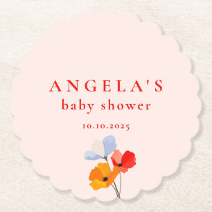 Dessous-de-verre En Papier Baby shower à Poppy