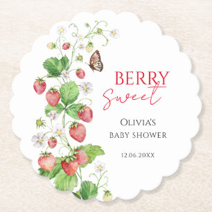 Dessous-de-verre En Papier Baby shower Berry Sweet Strawberry