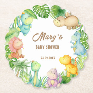 Dessous-de-verre En Papier Baby-Shower Dinosaure