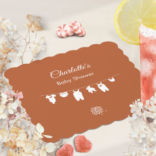 Dessous-de-verre En Papier Baby Shower Minimaliste Bohème Mixte Rust