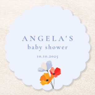 Dessous-de-verre En Papier Baby Shower Poppy d'été