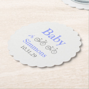 Dessous-de-verre En Papier Baby shower vélo périphérique