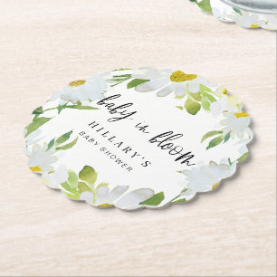 Dessous-de-verre En Papier Baise blanche Baby shower Été à échalotes floral