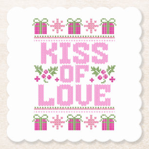 Dessous-de-verre En Papier Baiser d'amour pour Noël