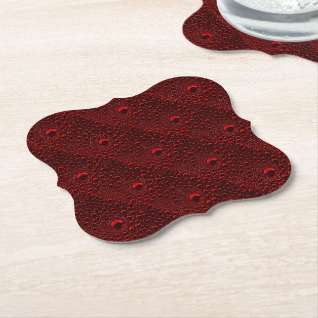 Dessous-de-verre En Papier Baisses d'eau sur le métal Crimson (Incliné)