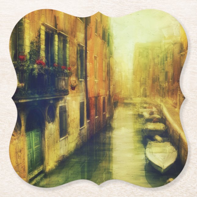 Dessous-de-verre En Papier Balcon du Canal de Venise (Devant)