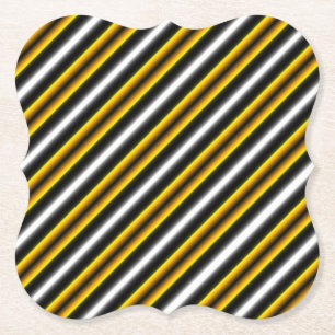 Dessous-de-verre En Papier Bandes arc-en-ciel blanc jaune