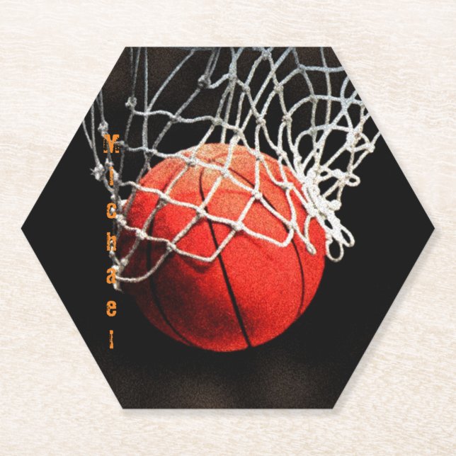 Dessous-de-verre En Papier Basket-ball Votre nom (Devant)
