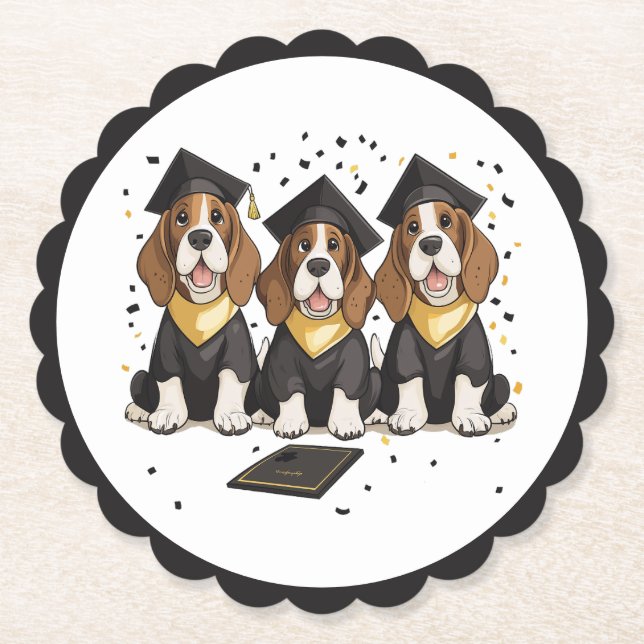 Dessous-de-verre En Papier Basset Hound Dogs (Devant)