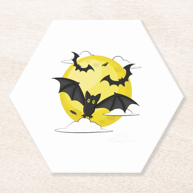 Dessous-de-verre En Papier Bat Halloween (Devant)