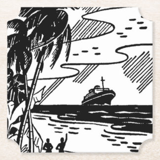 Dessous-de-verre En Papier Bateau de croisière rétro