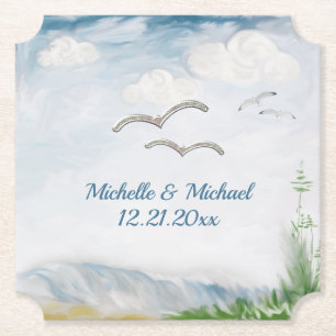 Dessous-de-verre En Papier Beach Dune Romance Mariage