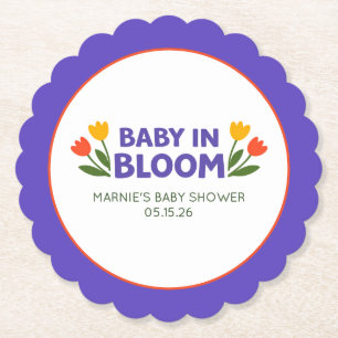 Dessous-de-verre En Papier Bébé en fleurs : Fête de bébé chic aux tulipes col