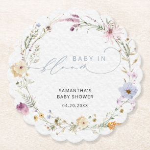 Dessous-de-verre En Papier Bébé Fleur sauvage élégant en fleur
