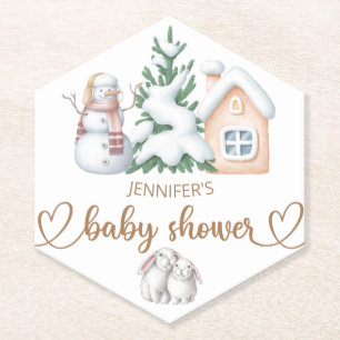 Dessous-de-verre En Papier Bébé il fait froid dehors du baby shower