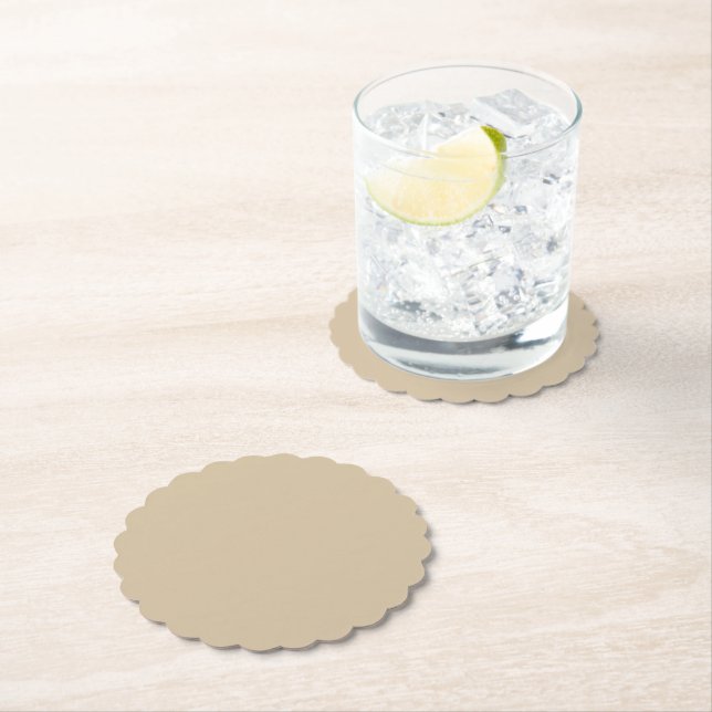 Dessous-de-verre En Papier Beige Champagne (En situation)