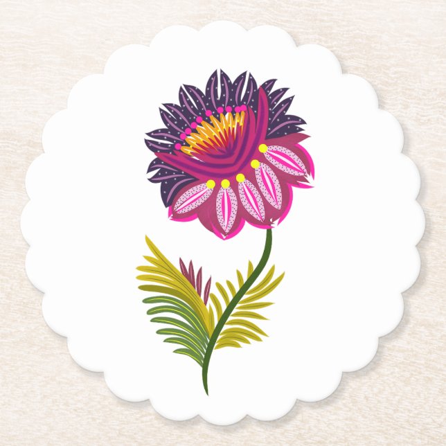 Dessous-de-verre En Papier Belle fleur (Devant)
