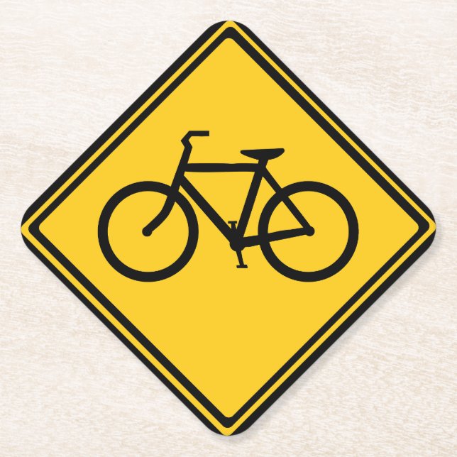Dessous-de-verre En Papier Bicyclette pour panneau routier (Devant)
