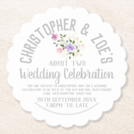 Dessous-de-verre En Papier Billet Invitation de la fête du mariage
