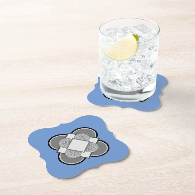 Dessous-de-verre En Papier Bleu doux  (En situation)